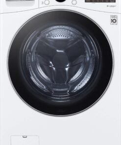 LG – 5.0 Cu. Ft. High-Efficiency Stackable Smart Front Load Washer with Steam and Built-In Intelligence – White
