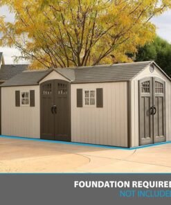 Lifetime 60127 20 x 8 Ft. Outdoor Storage Shed, Desert Sand