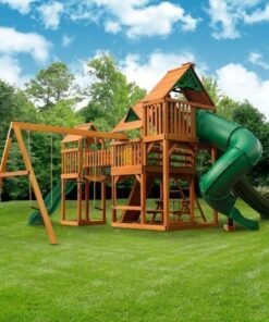 Treasure Trove II Swing Set /Tongue and Groove Wood Roof